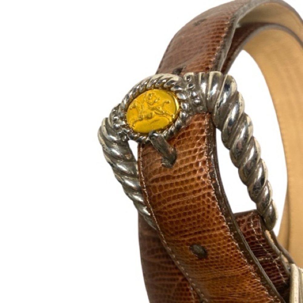 Brighton Museum Collection Brown Double Roman Coins Leather Belt Equestrian